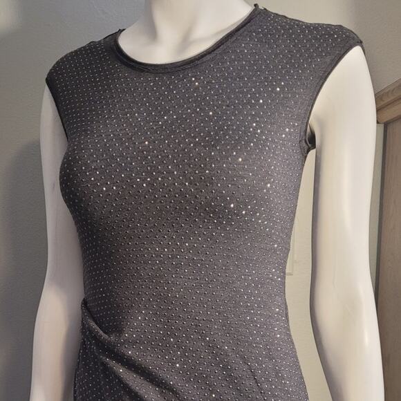 Rebecca Taylor Charcoal Studded Bodycon Party Dress XS Glam Witchy Quietlux - Picture 3 of 13